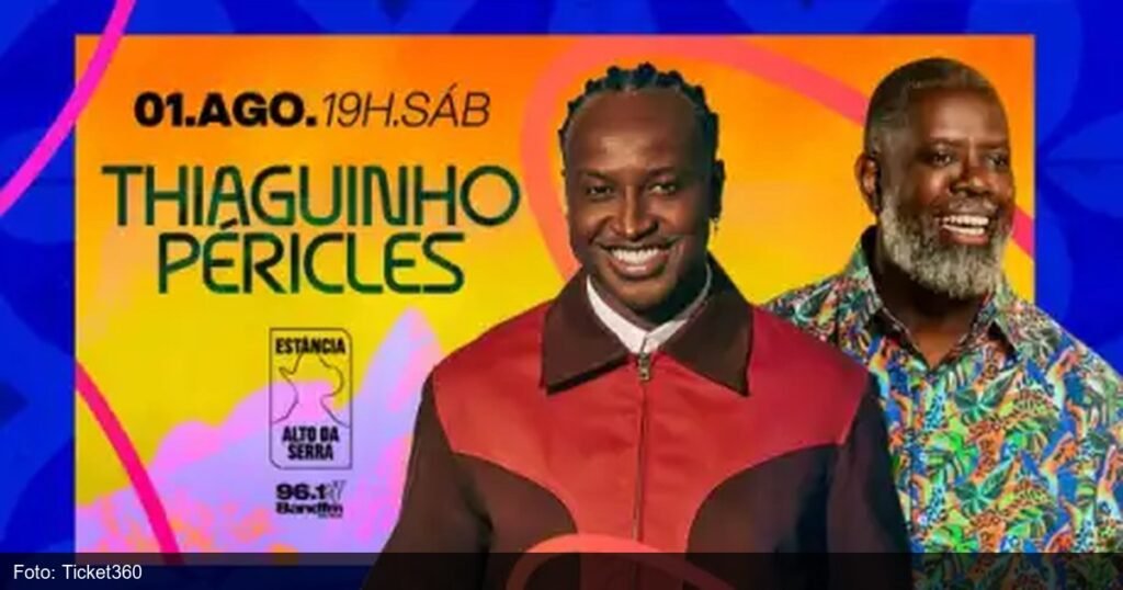 Banner do show de Thiaguinho e Pericles em Sao Bernardo do Campo