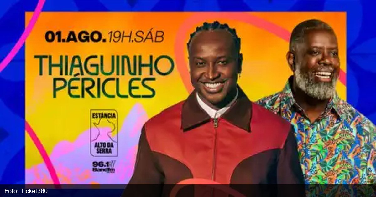 Banner do show de Thiaguinho e Pericles em Sao Bernardo do Campo